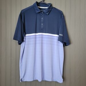 Walter Hagen 11 Majors Golf Polo Short Sleeve Blue/Purple Stripe Men's Medium